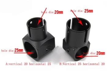 

1PC Tee Joint Tube Connector T-Joint Landing Gear Links Tripod Adapters 25mm 20mm 30mm for Plant Protection UAV Drone
