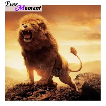

Ever Moment Diamond Painting 5D DIY Roar Lion Decoration For Home Cross Stitch Diamond Embroidery Mosaic Rhinestone S2F1890
