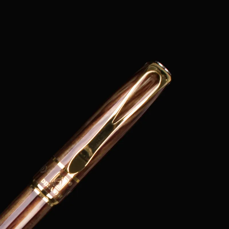 Шариковая ручка dika wen коричневая офисная Ручка-роллер Роскошная золотая шариковая ручка с зажимом 0,5 мм черный Запасной металлический круглый ролик ручки