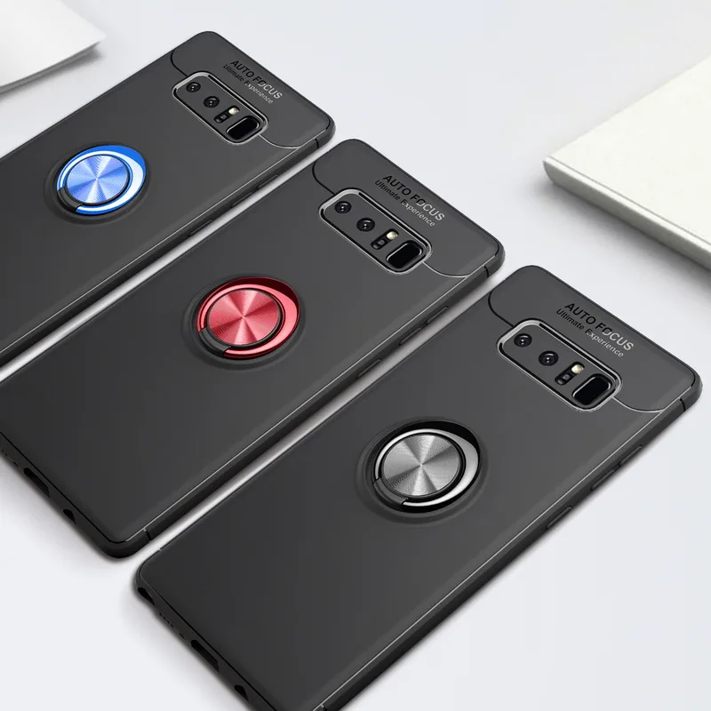 

Phone Case For Samsung Galaxy Note 8 S8 S9 Plus J2 Prime J3 J5 2016 J7 Pro 2017 Car Holder Metal Finger Ring Stand TPU Cover