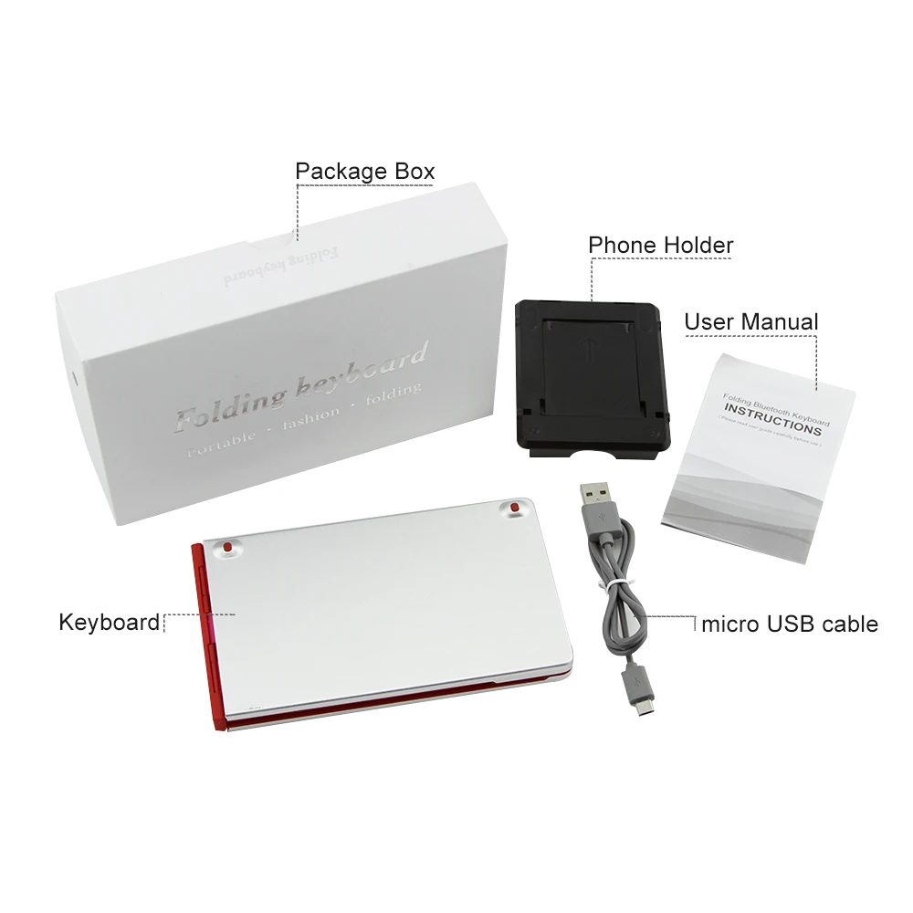 rechargeable bluetooth foldable portable keyboard