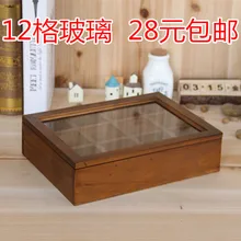 Деревянная винтажная ретро-отделка шкатулка аксессуар-контейнер пояс стеклянная крышка коробка 26,3*19,8*6,7 см
