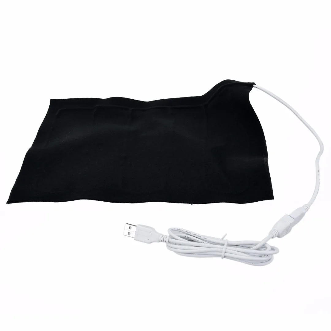 New 5V USB Electric Heating Pad Carbon Fiber Cloth Heater Pad Heating Element for Pet Belt Warmer 50 Celsius Degree Hot