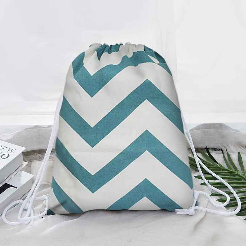 

Kawaii Nordic Print Striped Fashion Bckpack Camouflage Military Style Drawstring Bag Geometry Series Creative Kids Women Bags