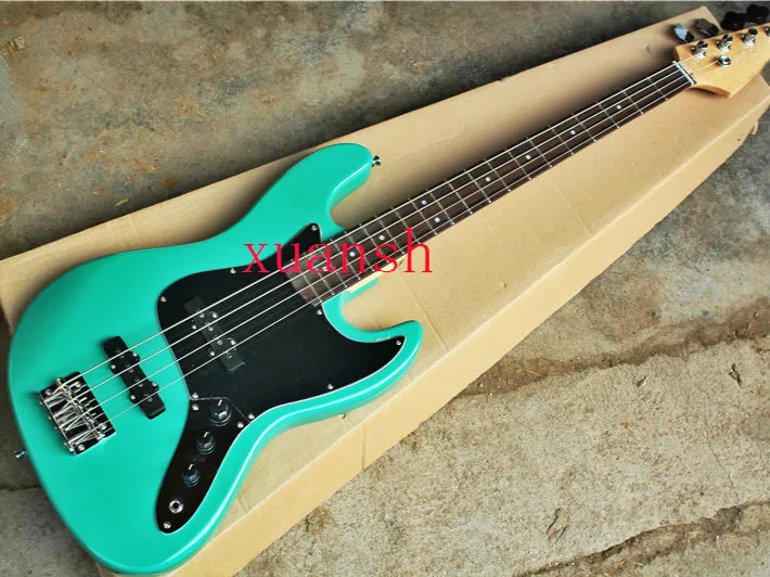 Free Shipping Convenient To Cook Sports & Entertainment Hard-Working Top Quality Fdjb-5021 Green Color Solid Basswood Body Black Plate 4 Strings Electric Jazz Bass