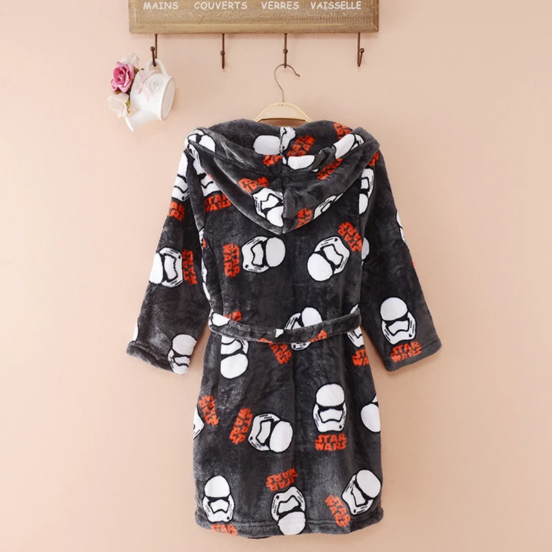 Star War Kids The storm troops Bathrobe Cospaly Imperial Stormtrooper Coral Fleece Pajamas Winter Children Sleepwear Bath robes2