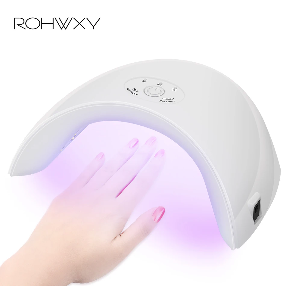 

ROHWXY 36W Professional Nail Dryer For manicure Curing All Nail Gel 12 PCS LEDs UV Nails Ice Lamp For Home Use Nail Art Tools