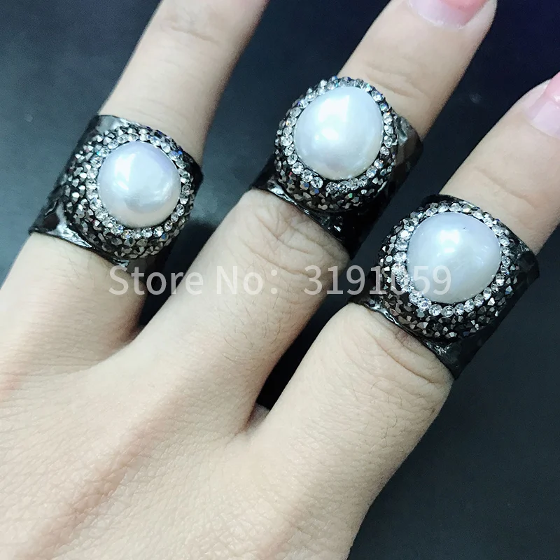 

European and American fashion trend, exquisite pearl pearl ring, noble temperament, index finger ring.