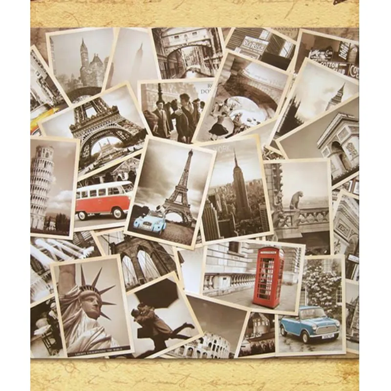 

Architecture in Europe Cards Collector Retro Nostalgia Postcards Vintage Style Memory Postcard Set Greeting Cards Gift Cards