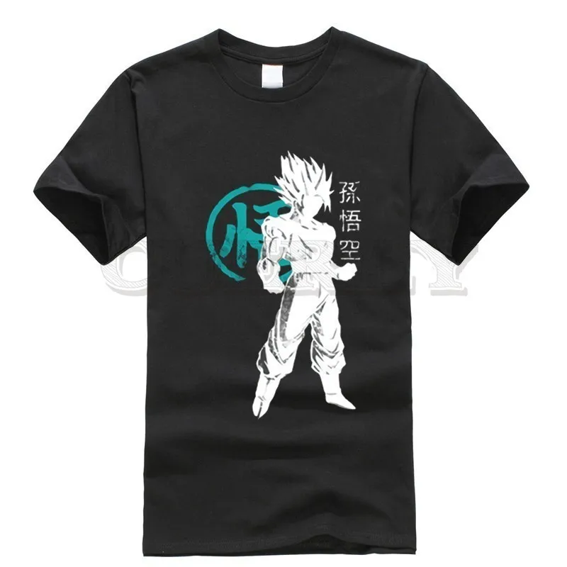 2019 новая футболка с принтом Dragon Ball большой размер Вегета черно-белое летнее