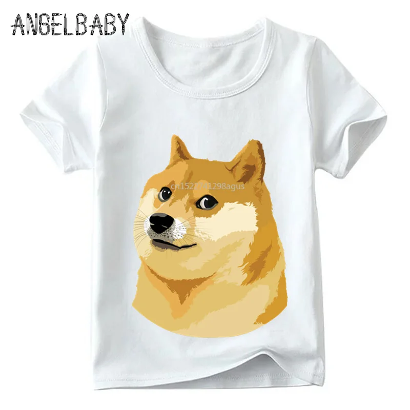 Детская забавная футболка Doge Deus God Dog/shiba Inu с принтом летние топы коротким рукавом