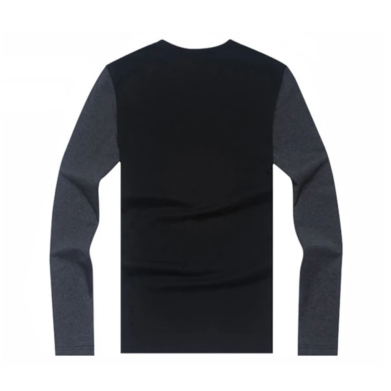 BROWON Casual T-shirts Men Long Sleeve Patchwork Design Streetwear Trend O-neck Plus Size Tshirt Mens Clothing M-5XL BROWON Casual T-shirts Men Long Sleeve Patchwork Design Streetwear Trend O-neck Plus Size Tshirt Mens Clothing M-5XL