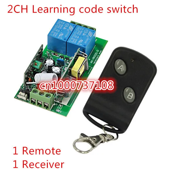 

SG post AK-RK02S-220 Learning code 2CH AC220V relay switch ,RF datigal remote controller + receiver board