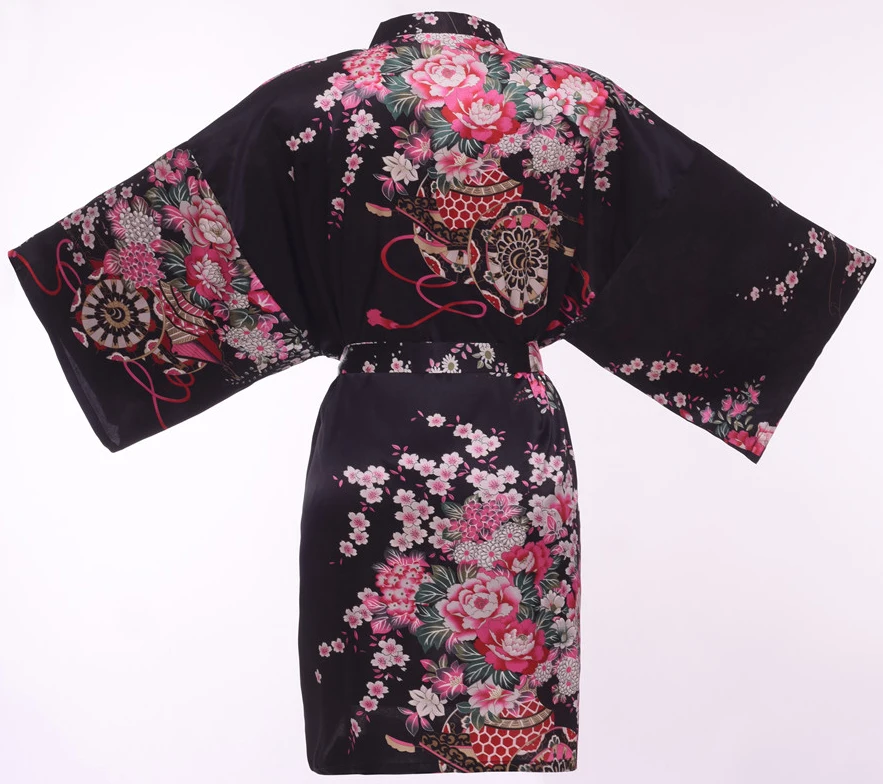 Плюс размеры черный женская летняя Lounge халат леди новый сексуальный домашний атласное кимоно Ночная рубашка свободные пижамы