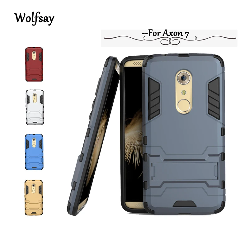 Wolfsay For ZTE Axon 7 Case Slim Robot Armor Kickstand