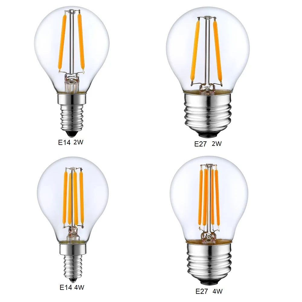 Ретро светодиодный нити свет затемнения E14 E27 G45 A60 лампы миру 1 W 2 W 4 W 8 W 10 W Edison Винтаж ампулы Лампа 220 V внутреннего освещения