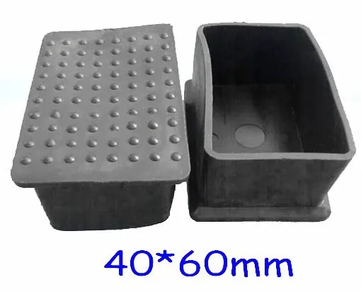 40 x 60 mm plastique rectangulaire embout patin pied de meuble Insert du  Tube - 24 pièces-Noir 