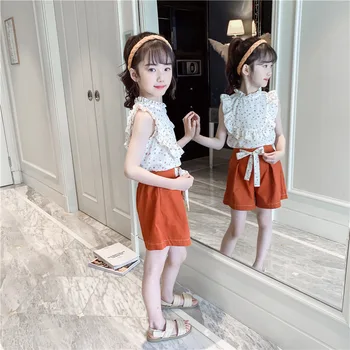 

girls clothing sets 2019 summer blouse +pants 2 pieces kids costume high quality size 12 abbigliamento ragazza estate