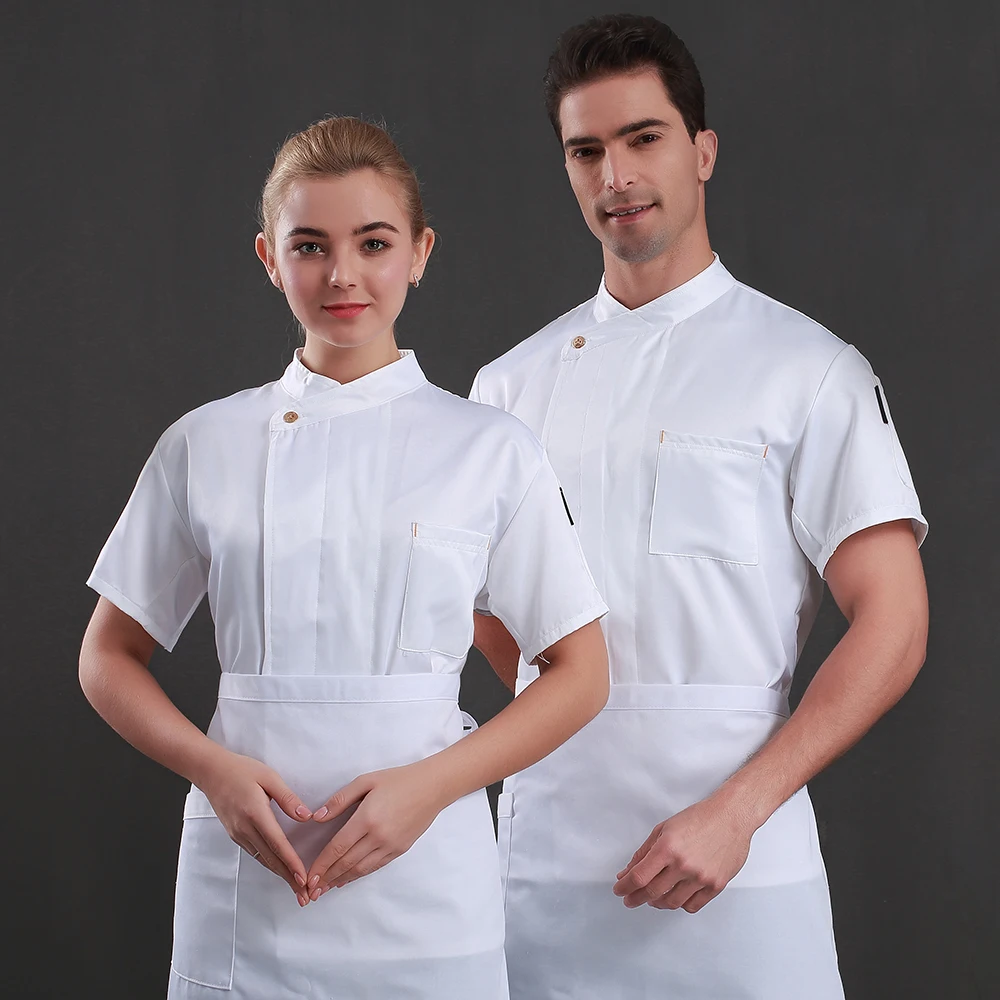 Casual soft kitchen jacket Restaurant hotel Sushi costume Catering Cooking Chef uniform Food cooker shirt waitress Work Uniform
