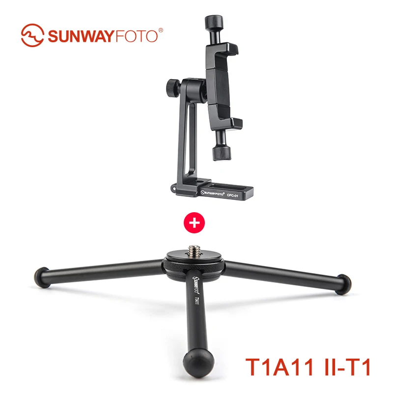 SUNWAYFOTO T1A11 II Профессиональный мини планшет Настольный штатив подставка для мини камеры тренога для смартфонов DLSR с креплением аксессуары