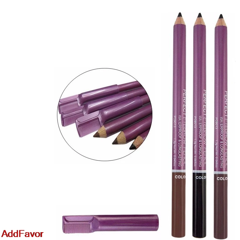 

AddFavor 2Pcs Waterproof Eyebrow Enhancer Pencil Eyebrow With Comb Natural Long Lasting Eye Brow Shaping Pen Makeup Tools