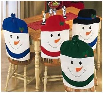 

Christmas santa snowman 23.6"x15.7"(60x40cm) kitchen chair seat cover Decorations Dinner for party decor(pack of 4)
