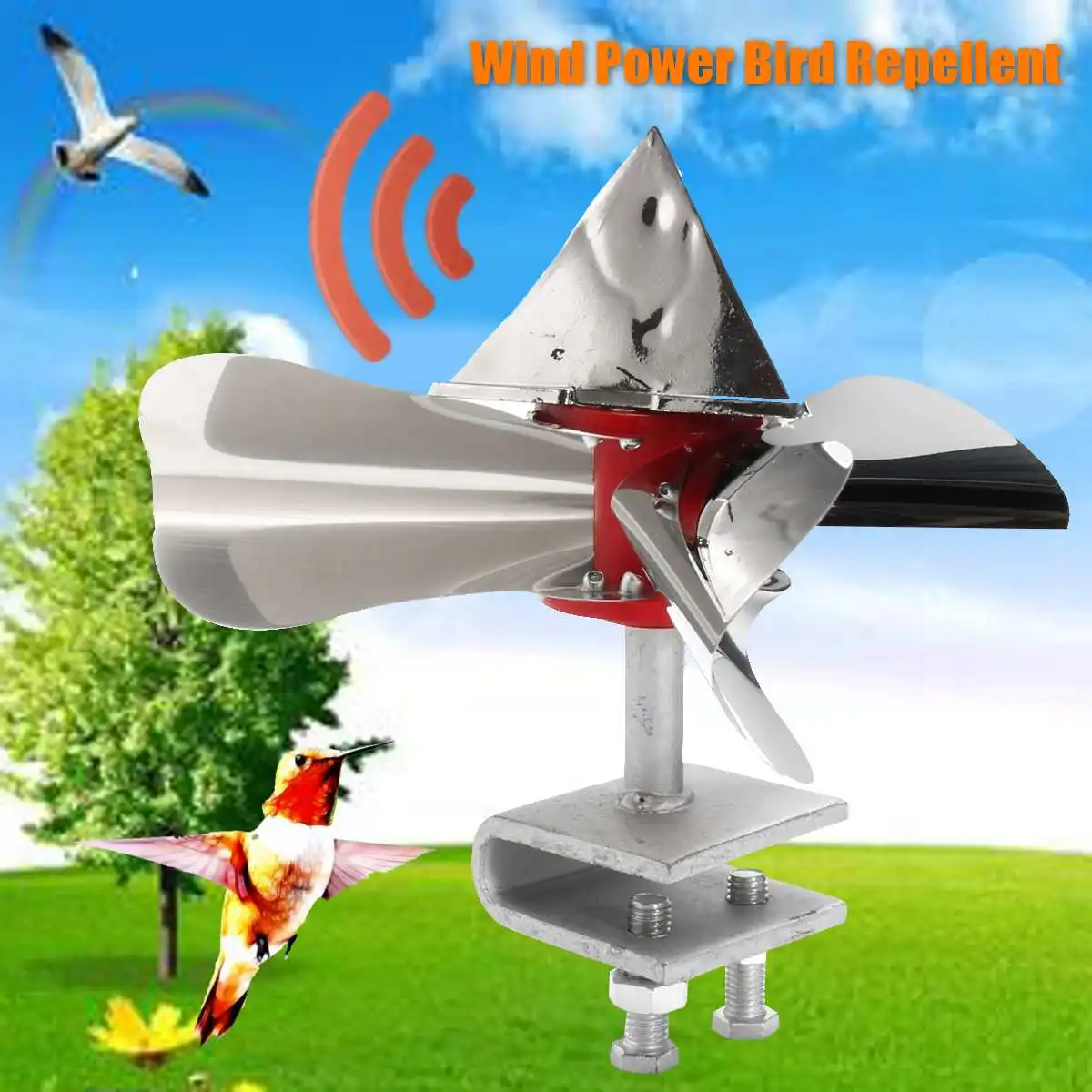 Wind Power Bird Scarer 360 Degree Reflective Birds Repellents Decoy