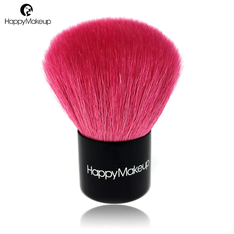 

Happy Makeup Brush Professional Portable Kabuki Big Face Powder Blush Make Up Brush Rose Cosmetic Natural Goat Hair & Case Bag