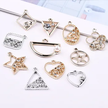 

Min order 30pcs/lot triangle/round/flower/love shape alloy floating locket charms diy jewelry earring/necklace/bracelet pendants