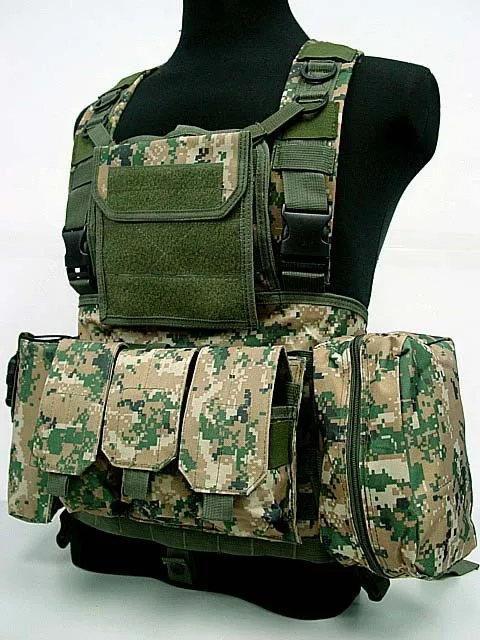 USMC MOD Molle Assault Plate Carrier Vest Digital Camo Woodland