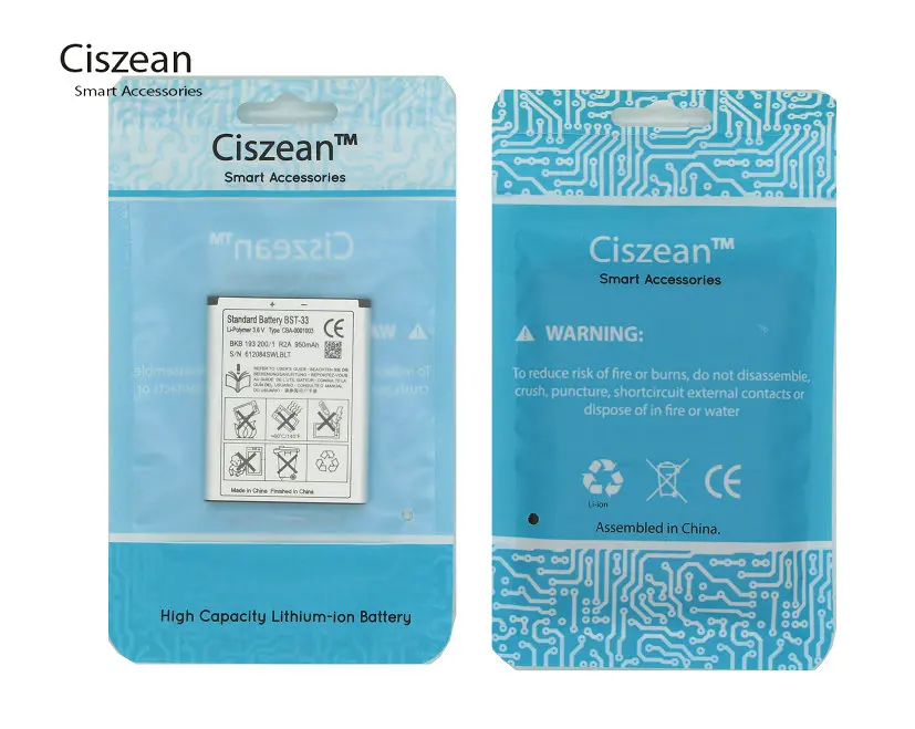 Ciszean 1x BST-33 950mAh смартфон Замена Батарея для K530 K790 K790i K790C K800 K800i K810i K818C W595C T700 C702 G705