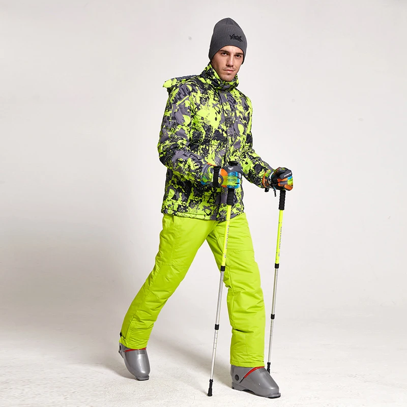 2018 Men Ski Suit Winter Clothing Waterproof Windproof Skiing Snowboard