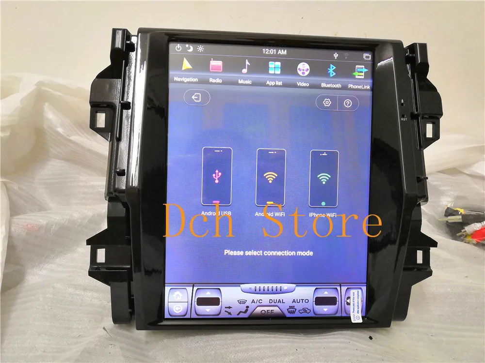 Excellent 12.1 inch Vertical tesla style Android 8.1 Car DVD player GPS for Toyota Fortuner 2016 2017 2018 2019 for AUTO AC  px6 carplay 3