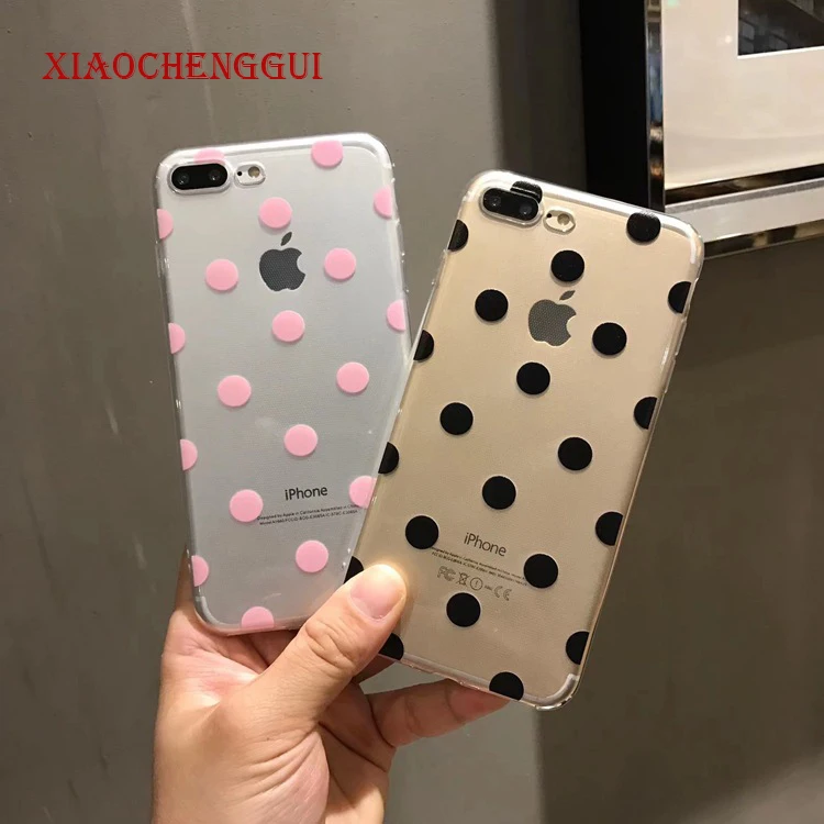 

Cute Polka Dots clear TPU phone Cases For iphone XS Max X XR XS soft TPU Case for iphone 6 6s 7 8 plus phone back cover