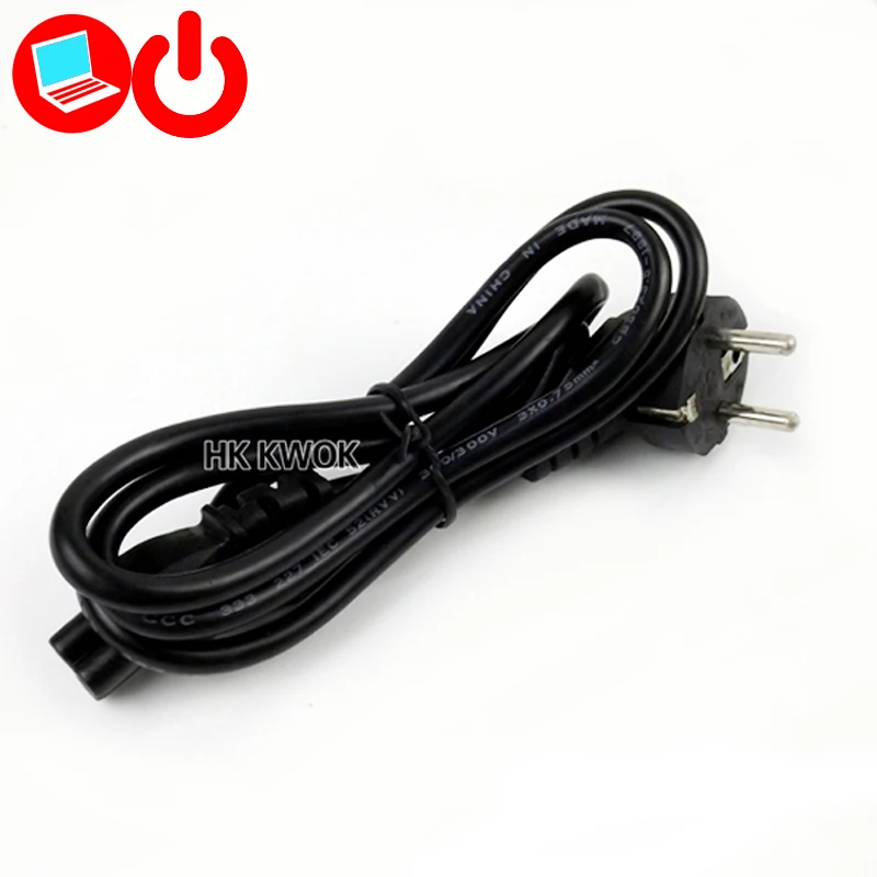 5pcs EU Power Cord 3 Prong 2 Pin Laptop Power Cord For Asus HP Sony Toshiba Dell lenovo Acer Samsung Notebook Power Supply Cord