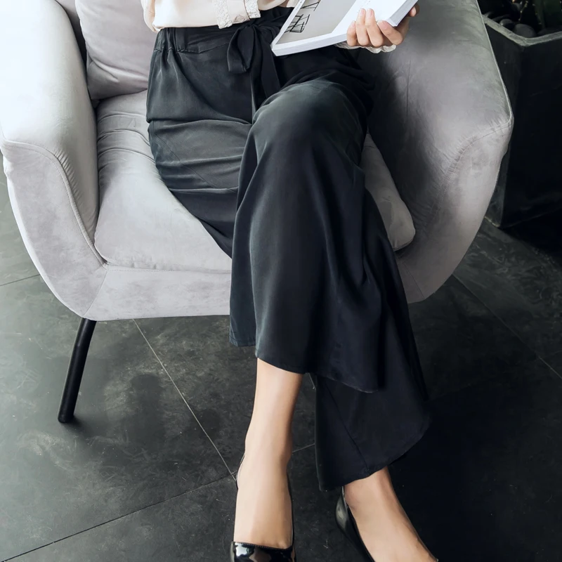

Broad-legged pants 2019 New silk pants pure Silk thin outerwear casual pants women loose summer