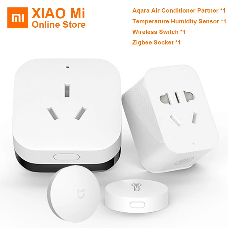 Xiaomi Aqara кондиционер партнер шлюз Zigbee Wifi умный дом автоматизация наборы умная розетка датчик температуры и влажности