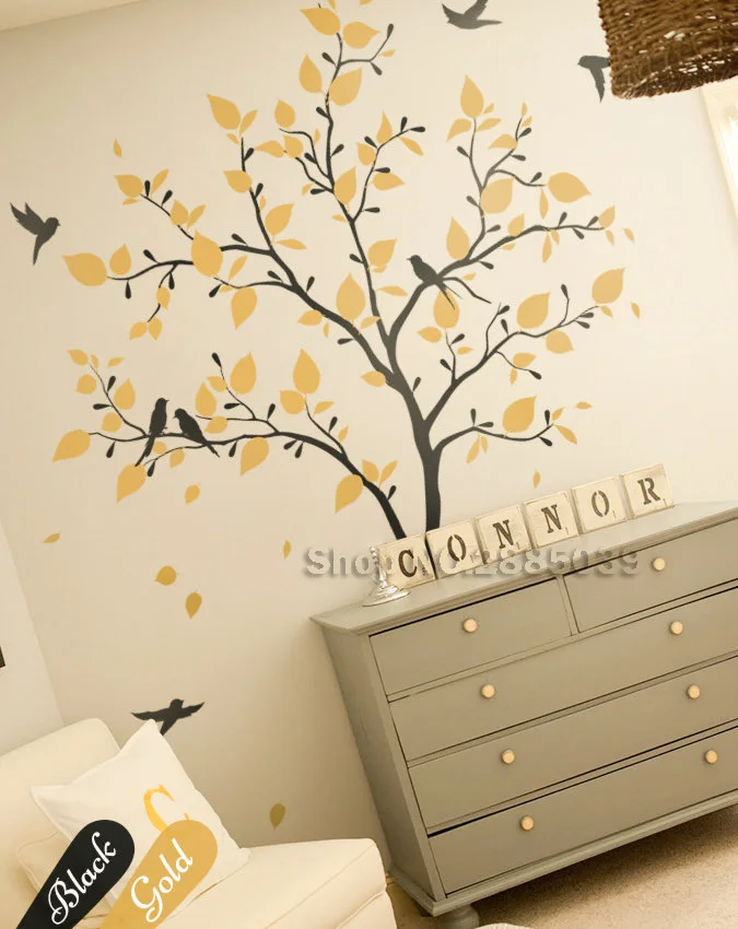 New Arrivals Large Tree Wall Decor Gold Tree Wall Stickers For Kids