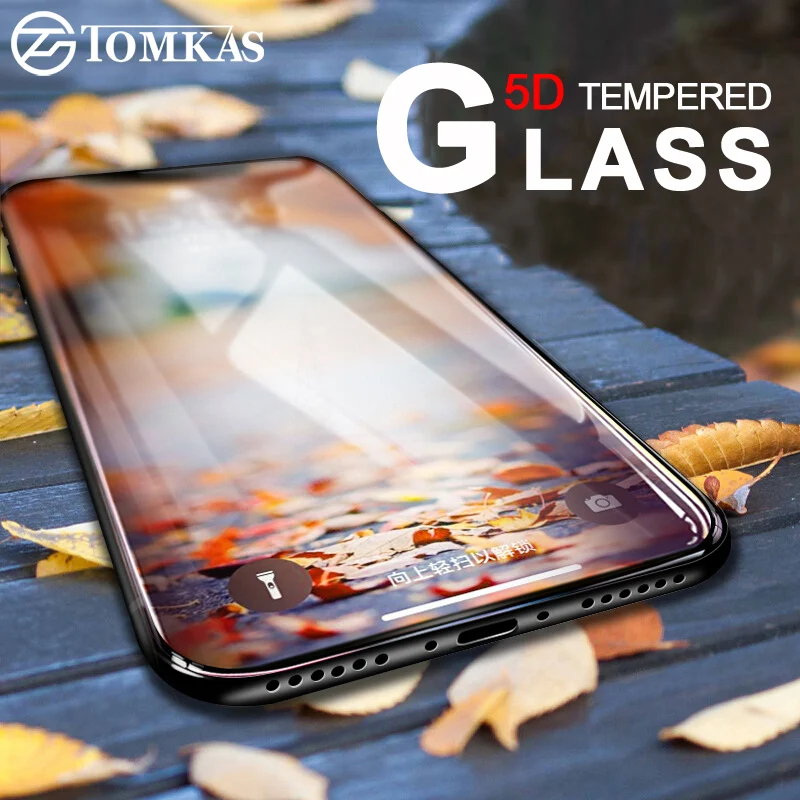 TOMKAS 5D стекло для iPhone X 10 XS XR XS Max Защитная пленка для экрана Защитное стекло для iPhone 7 8 6 6S Plus защита экрана