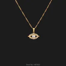 Позолоченное модное ювелирное ожерелье для мужчин и женщин, изысканное циркониевое ожерелье и подвеска от сглаза, Трендовое турецкое ювелирное изделие