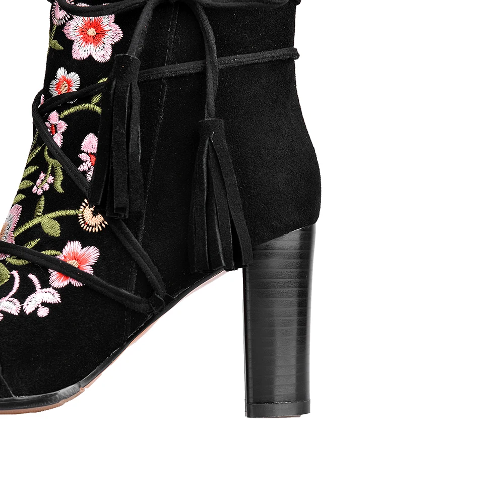 Cuero amarillo Piel Negro Genuino Martin Aiweiyi Marrón De Botas Encaje Invierno Vaca Negro 2018 Tobillo Mujer Caliente xaffIFYw1q