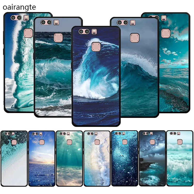 Blue Sea Wave Custom Soft Phone Cover Case For Huawei P9 P10 P20 30 P40 Pro Max P Lite smart Z Plus 2019 | Мобильные телефоны и