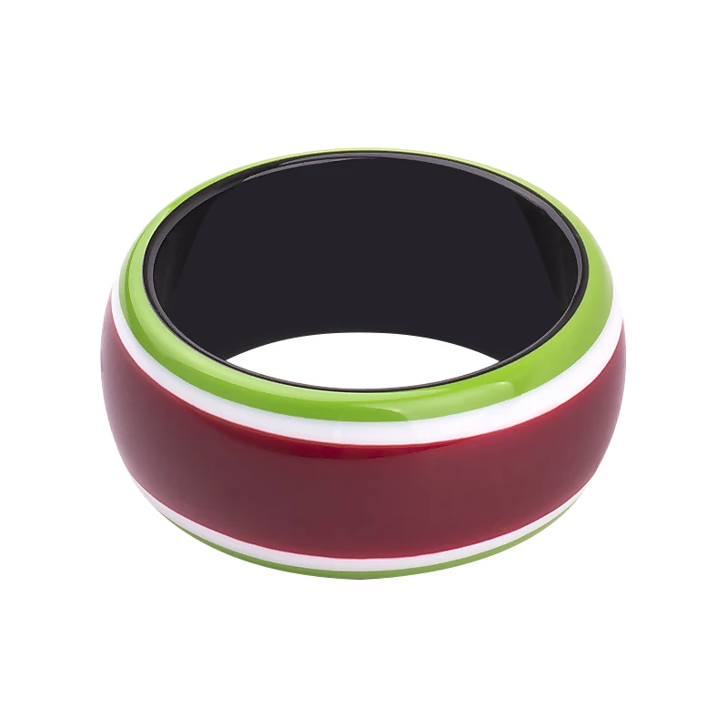 Vintage Resin Cuff Fashion Bracelets Bangles for Women Colourful Stripe Acrylic Wide Round Bracelets Female Charm New Jewelry (4)