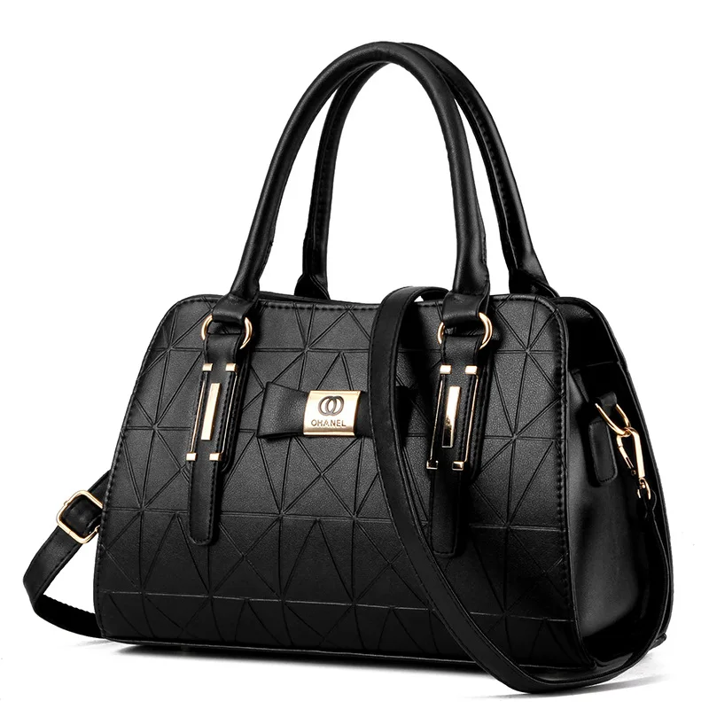 

Embossed PU Leather Women Boston Handbags Big Volume High Quality Solid Blue/Black/Red/Pink/Green Shoulder Bags