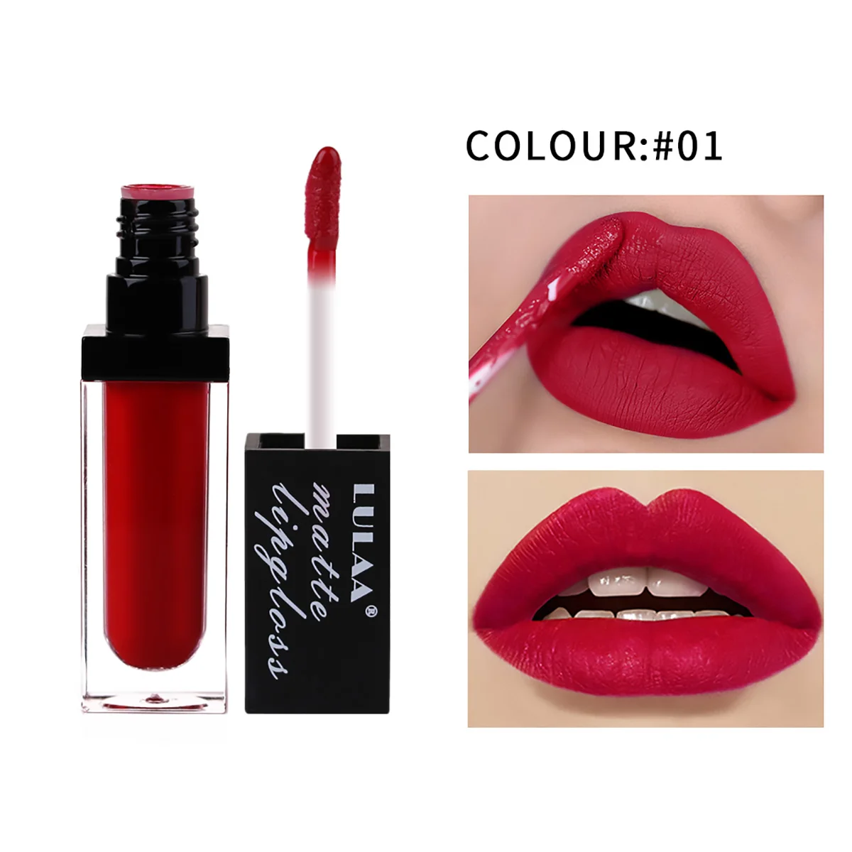 Matte Lipgloss Sexy Liquid Lipstick Long Lasting Waterproof Lip Glaze Cosmetic Beauty Keep 24 Hours Makeup lipgloss Red Lips - Цвет: 01