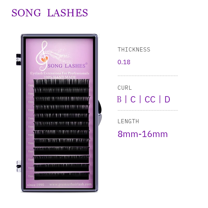 

SONG LASHES False Eyelash Extensions Soft Thin Tip 0.18 thickness eyelashes lash extension false lashes