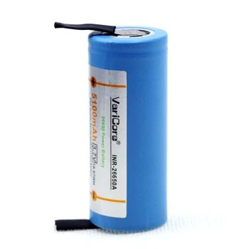 

3 pcs. VariCore 26650 lithium battery, 3.7 V 5000 mAh rechargeable battery, 26650-50A for flashlight, blue+Welding (DIY nickel)