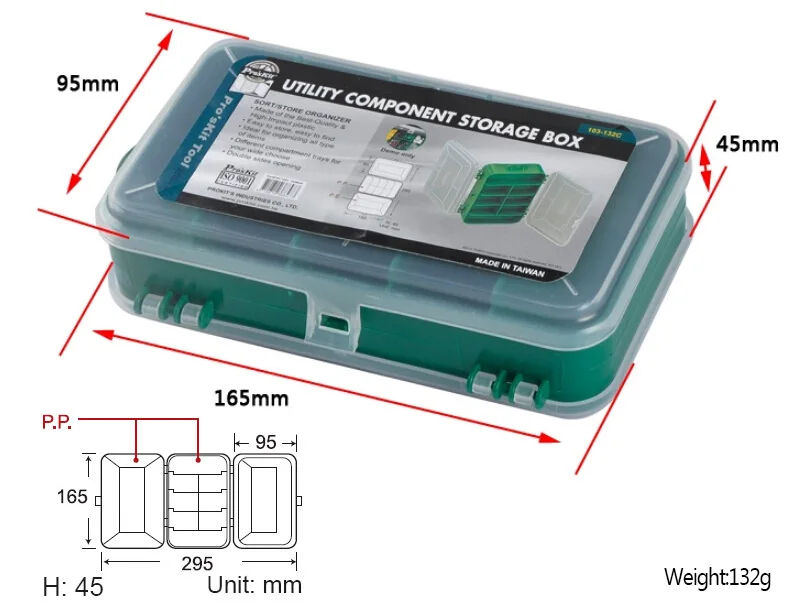 1 шт. высокое качество 103-132C утилита компонент хранения ящик для инструментов электронный компонент коробка Caja De Herramientas