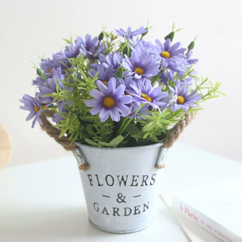 

Artificial Flowers Dasiy Bonsai Mini Silk Fake Flowers Home Decorative Stamen Small Daisy for Wedding Holding Flowers Decor