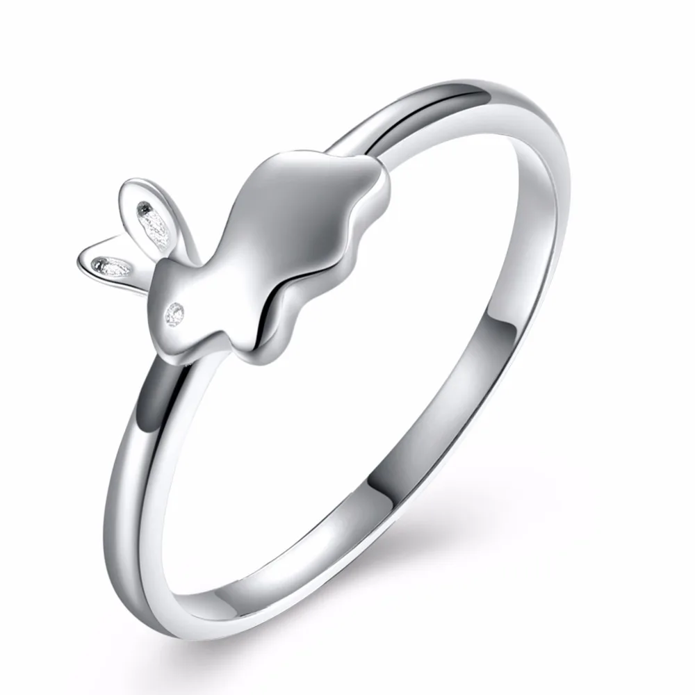 Women's Fashion Jewelry Rings 100% Real 925 Sterling silver Optional size 6 # 7 8 9 Cute Rabbit ring gift box SR0094 | Украшения и
